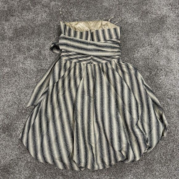 BCBG MAXAZRIA Strapless Striped Bubble Hem Sleeveless Ombre Dress Women’s Size 4 - Picture 6 of 13